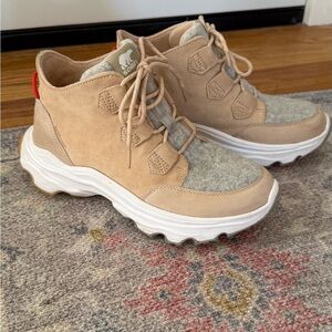 Sorel Beige and Gray Sneaker boots